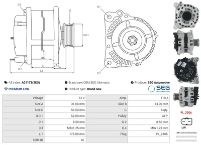 Alternator Audi A1 · Audi A1 Sportback · Seat LEON
