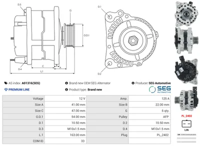 Alternator Citroën BERLINGO MULTISPACE · Citroën C3 PICASSO · Citroën C3 II