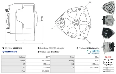 Alternator AS-PL A0193(SEG)