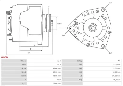 Alternator Alfa Romeo 164 · Citroën C25 Bus · Fiat CROMA