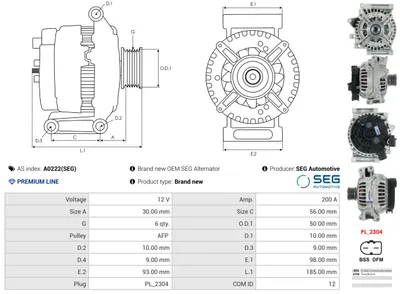 Alternator Mercedes-Benz S-CLASS · Mercedes-Benz C-CLASS · Mercedes-Benz C-CLASS Coupe
