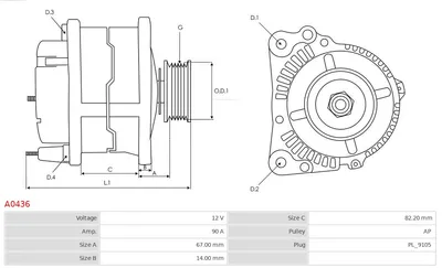 Alternator Audi 80 B4 Saloon · Audi 80 B4 Avant · Audi 100 C3 Saloon