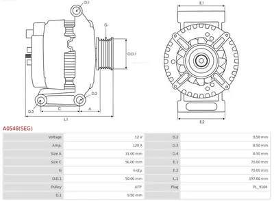 Alternator Mercedes-Benz C-CLASS · Mercedes-Benz SPRINTER 2-t Platform/Chassis · Mercedes-Benz E-CLASS