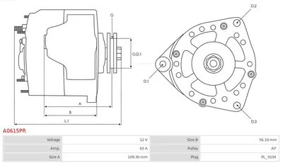 Alternator Audi 80 B4 Saloon · Audi 100 C3 Saloon · Audi 100 C4 Saloon