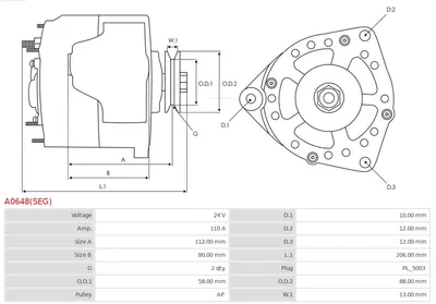 Alternator AS-PL A0648(SEG)