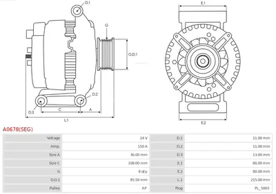Alternator AS-PL A0678(SEG)