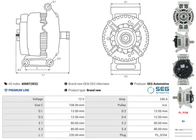 Alternator AS-PL A0687(SEG)