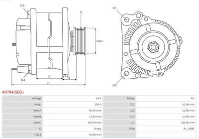 Alternator AS-PL A0784(SEG)
