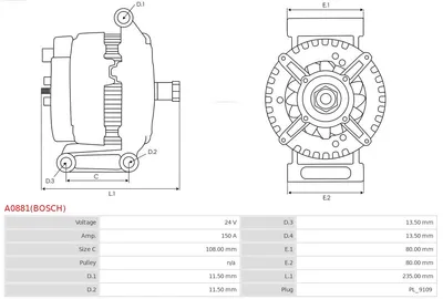 Alternator AS-PL A0881(BOSCH)