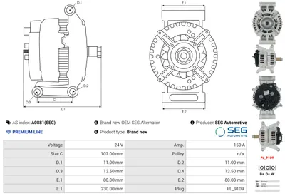Alternator AS-PL A0881(SEG)