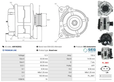 Alternator Nissan JUKE · Renault MEGANE IV Hatchback · Renault MEGANE IV Grandtour