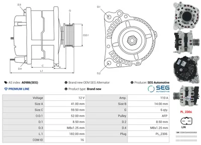 Alternator Seat IBIZA V · Seat ARONA · Vw POLO VI
