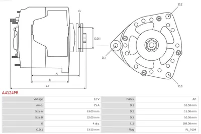 Alternator Fiat DOBLO MPV · Fiat DOBLO Box Body/MPV · Lancia Y
