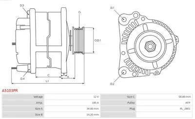 Alternator Mercedes-Benz VITO Van · Mercedes-Benz VITO Mixto · Mercedes-Benz VITO Tourer