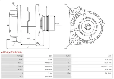 Alternator Fiat SEICENTO / 600 · Nissan PATHFINDER III · Nissan NAVARA NP300