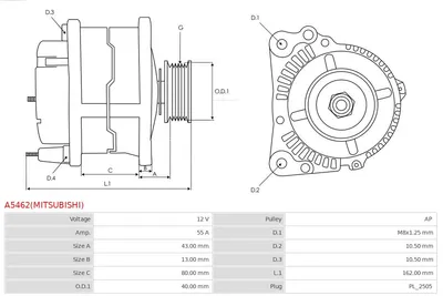 Alternator AS-PL A5462 (MITSUBISHI)