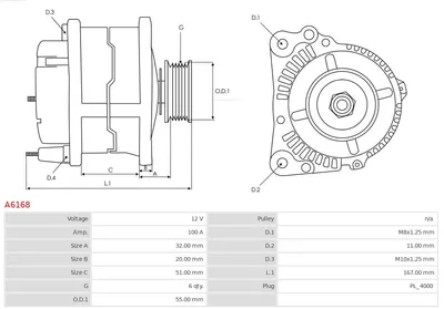 Alternator Toyota YARIS · Toyota AURIS · Toyota COROLLA Saloon
