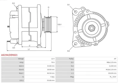 Alternator Toyota COROLLA · Toyota COROLLA Liftback · Toyota COROLLA Compact