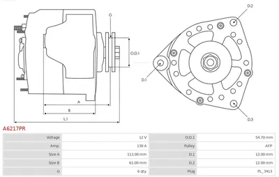 Alternator Chrysler DELTA · Fiat FREEMONT
