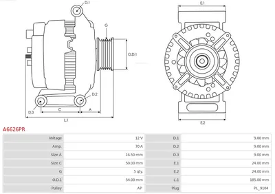 Alternator Alfa Romeo MITO · Citroën C4 I · Fiat PALIO