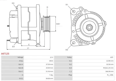 Alternator Toyota HILUX VIII Pickup