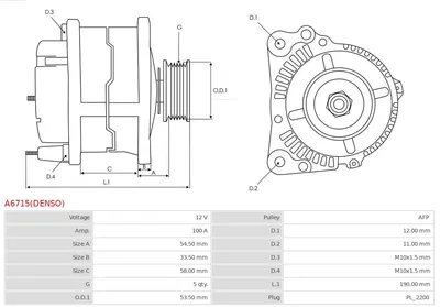 Alternator Opel CORSA E · Opel CORSA E Hatchback Van · Vauxhall CORSA Mk IV