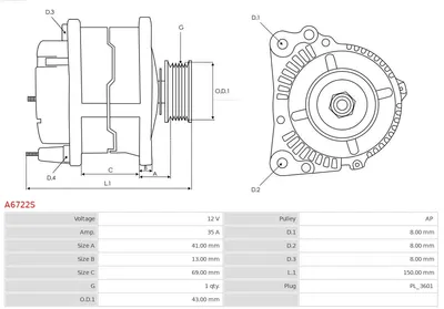 Alternator Daihatsu CUORE I · Suzuki CARRY Van · Suzuki LJ80