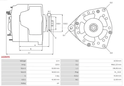 Alternator Toyota LAND CRUISER 90