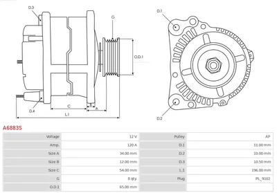 Alternator AS-PL A6883S