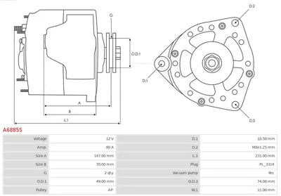 Alternator Toyota HIACE IV Bus · Toyota HIACE IV Van · Toyota HILUX VI Pickup