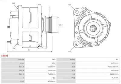 Alternator AS-PL A9025