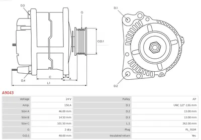 Alternator AS-PL A9043
