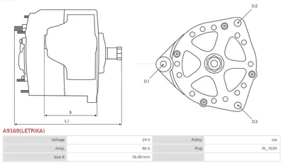 Alternator AS-PL A9169(LETRIKA)