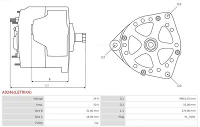 Alternator AS-PL A9246(LETRIKA)