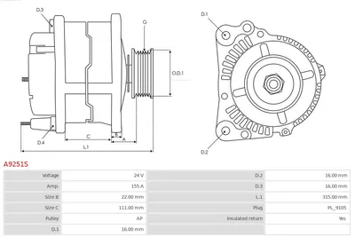 Alternator AS-PL A9251S