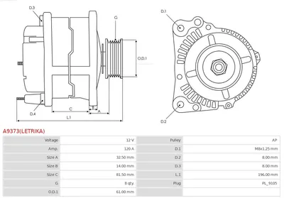Alternator Ford TRANSIT Bus · Ford TRANSIT Van · Ford TRANSIT Platform/Chassis