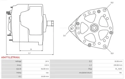 Alternator AS-PL A9477(LETRIKA)