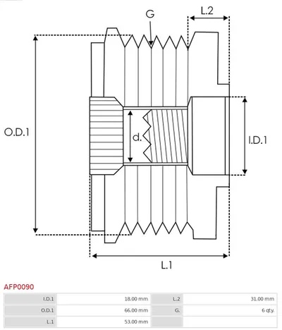 Free-wheel alternator AS-PL AFP0090