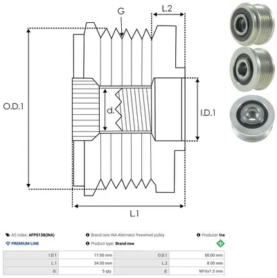Free-wheel alternator AS-PL AFP0138(INA)