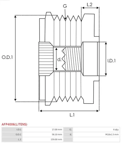 Free-wheel alternator AS-PL AFP4006(LITENS)