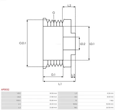 Pulley, alternator AS-PL AP0032