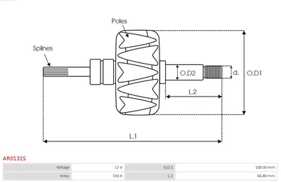 Rotor, alternator AS-PL AR0131S