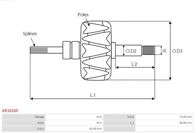 Rotor, alternator AS-PL AR1016S