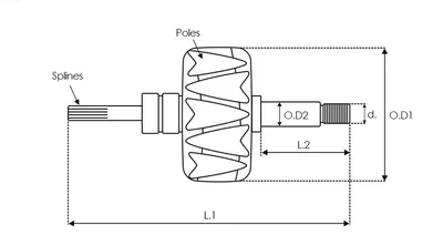 Rotor, alternator AS-PL AR2035SR