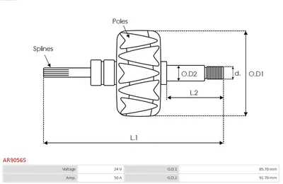 Rotor, alternator AS-PL AR9056S