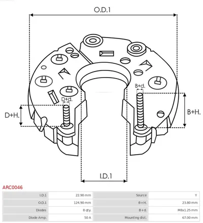 Rectifier, alternator AS-PL ARC0046