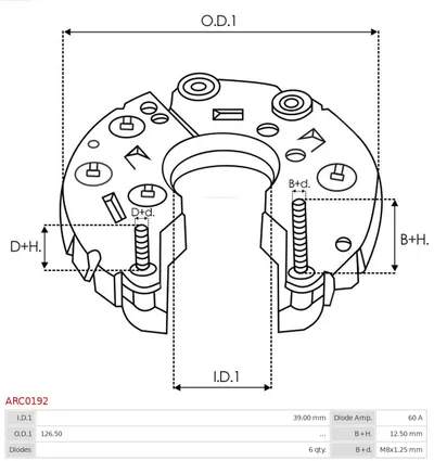 Rectifier, alternator AS-PL ARC0192