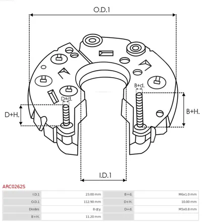 Rectifier, alternator AS-PL ARC0262S