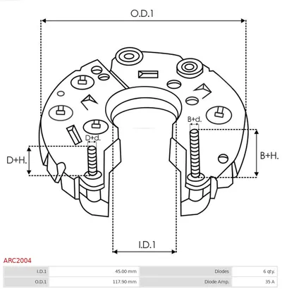 Rectifier, alternator AS-PL ARC2004
