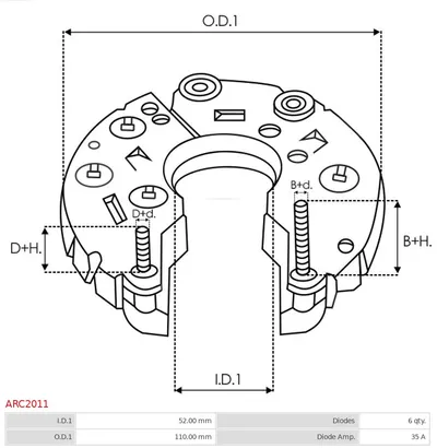 Rectifier, alternator AS-PL ARC2011